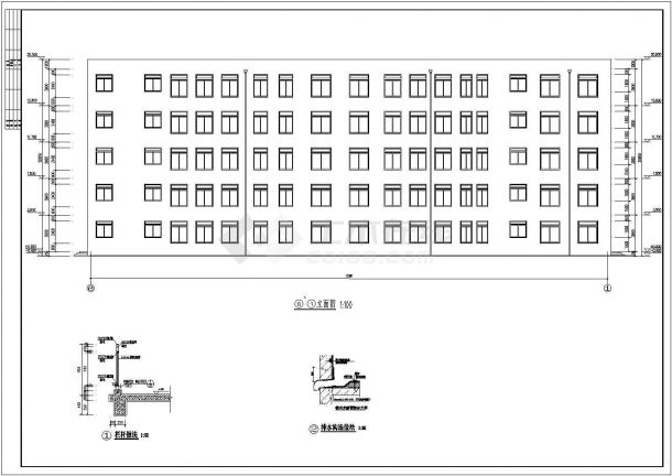 土木工程毕业设计_办公楼设计_【5层】5000平米左右框架办公楼毕业设计方案CAD图纸-图一