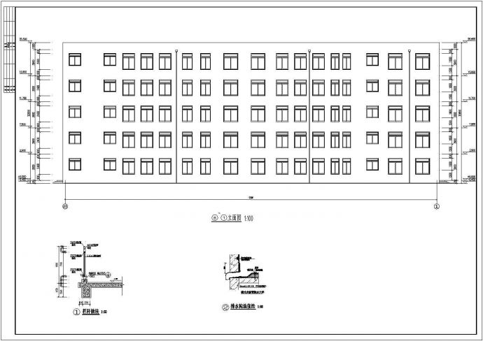 土木工程毕业设计_办公楼设计_【5层】5000平米左右框架办公楼毕业设计方案CAD图纸_图1