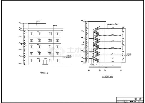 土木工程毕业设计_办公楼设计_【5层】5324平米钢框架办公楼毕业设计方案CAD图纸-图二