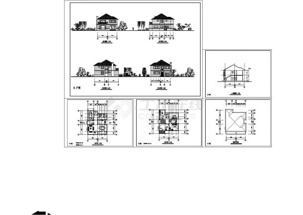 某二层砖混结构山庄别墅建筑设计cad全套施工图（甲级院设计）-图一