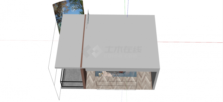 新中式风格带阳台欧式家装su模型-图二