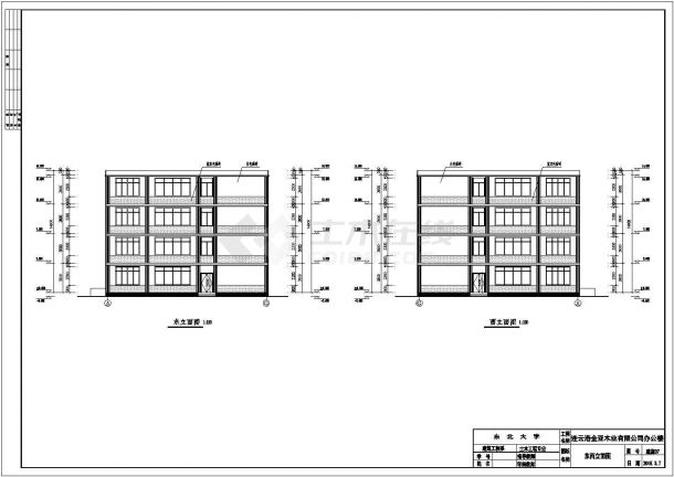 土木工程毕业设计_办公楼设计_四层4000平米办公楼建筑毕业设计详细CAD图纸-图一