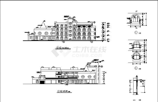 广州3层幼儿园综合楼建筑设计施工cad图纸-图二