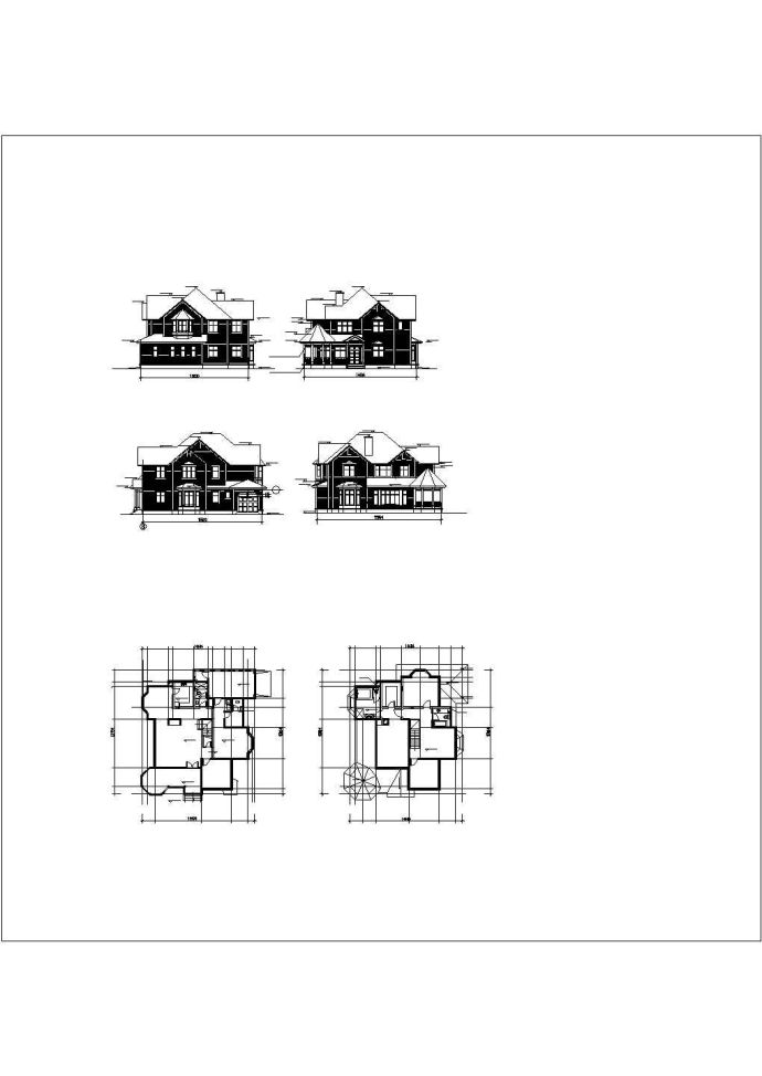 某二层欧式私家尖顶别墅建筑施工图_图1