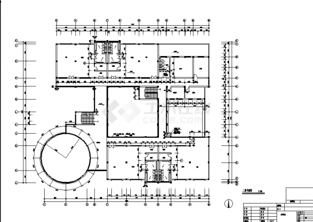 洋河2层幼儿园教学楼建筑设计施工cad图纸-图一
