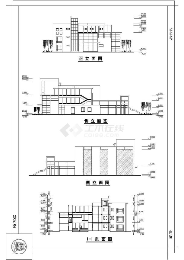 长沙某幼儿园CAD详细大样设计建筑图-图二