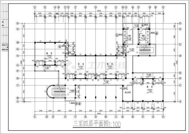 某中学高中教学楼建筑设计cad施工详图-图二