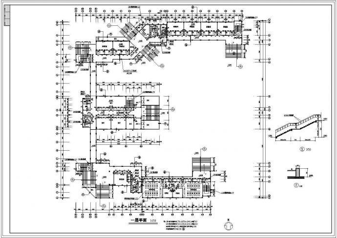 某中学教学楼综合楼规划cad施工图_图1