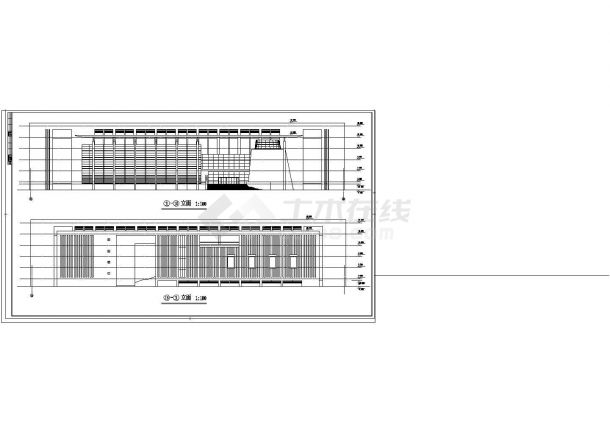 某校图书馆CAD建筑规划详细设计图-图一