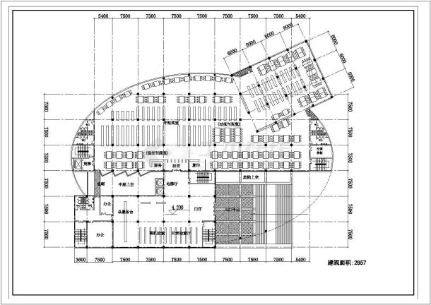 某学院图书馆CAD建筑详细设计方案-图二