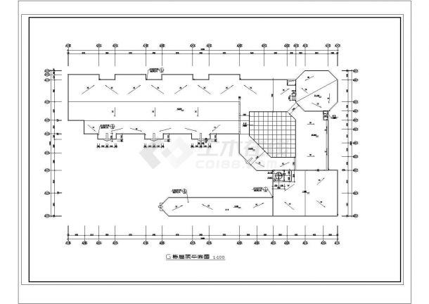 某盛海花园幼儿园CAD建筑设计详细平立面图-图二