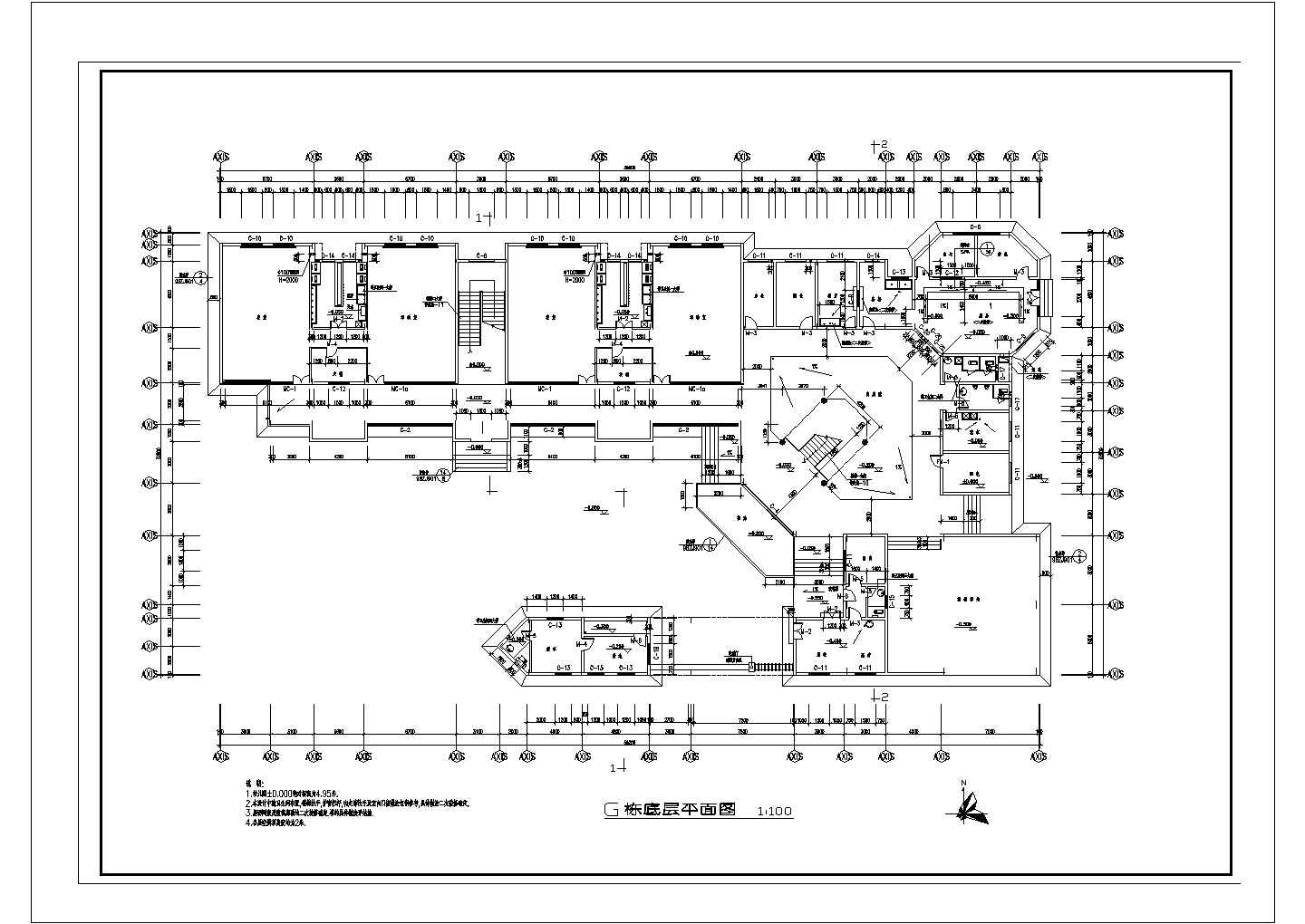 某盛海花园幼儿园CAD建筑设计详细平立面图