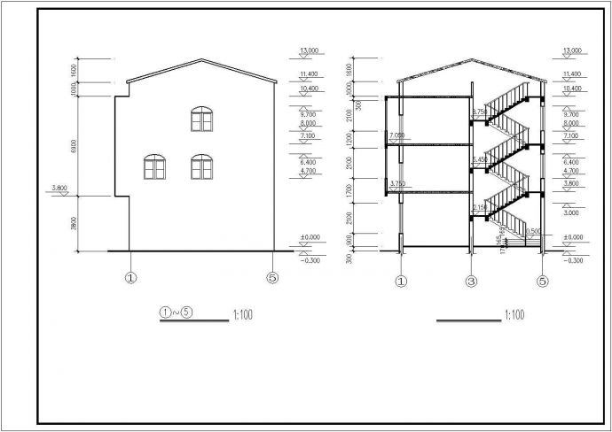 太原市某现代化村镇3层砖混结构民居住宅楼建筑设计CAD图纸_图1