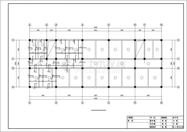 2800平米5层框架结构商务写字楼建筑设计CAD图纸-图一