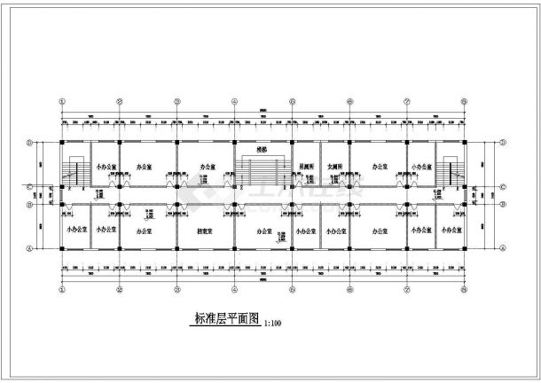 北京某医院四千平米5层办公大楼建筑设计CAD图纸-图一