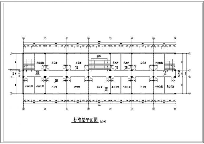 北京某医院四千平米5层办公大楼建筑设计CAD图纸_图1