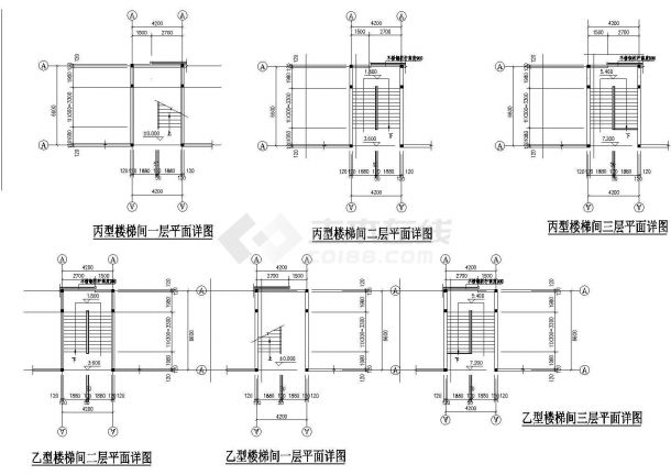 某地小学教学综合楼建筑设计cad施工图-图二