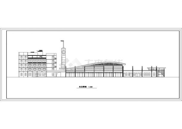 某地区四层汽车客运站建筑cad图-图一