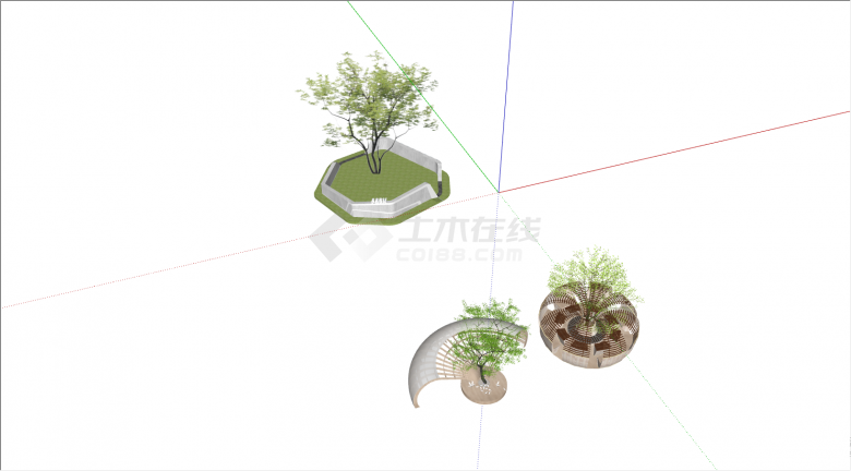 带有精致的花盆的绿植su模型-图二