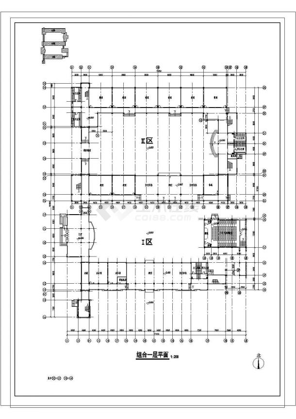 某南京高校教学楼CAD设计完整施工图-图二