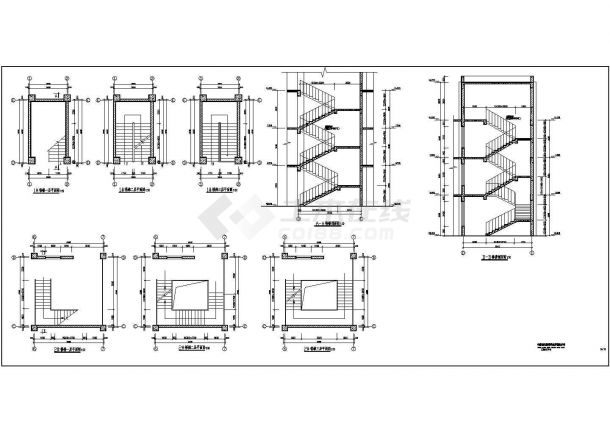 某图书馆阶梯教室CAD框架结构设计施工图-图一