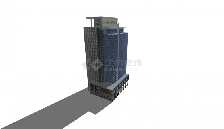 高层办公楼外观展示su模型-图二