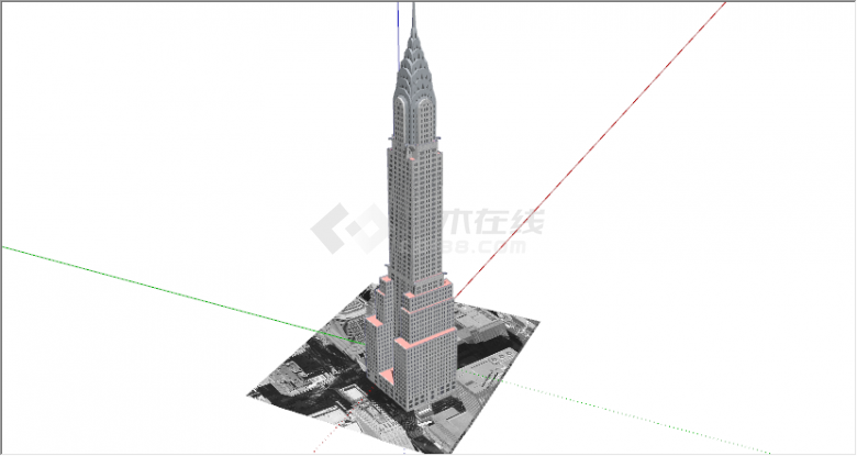 欧式都市哥特式超高尖顶建筑物su模型-图二