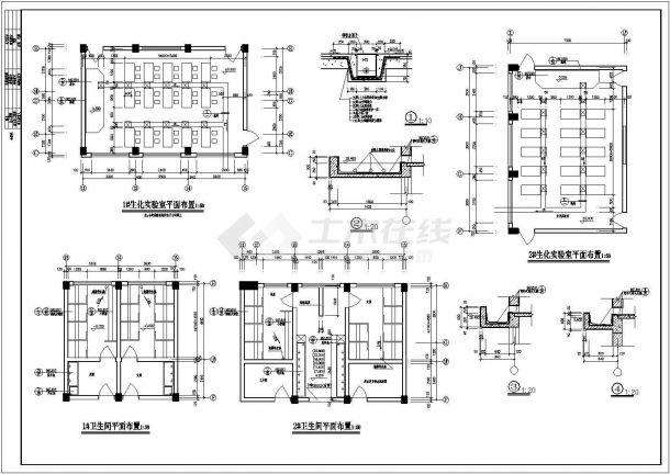 某初级中学综合楼全套CAD设计大样建筑图-图二