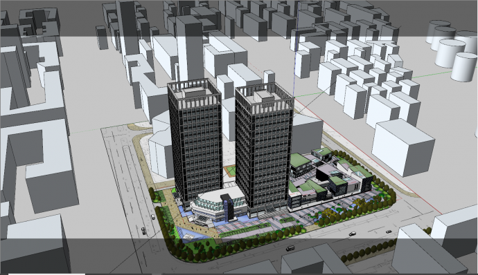 世贸中心高层办公楼su模型_图1