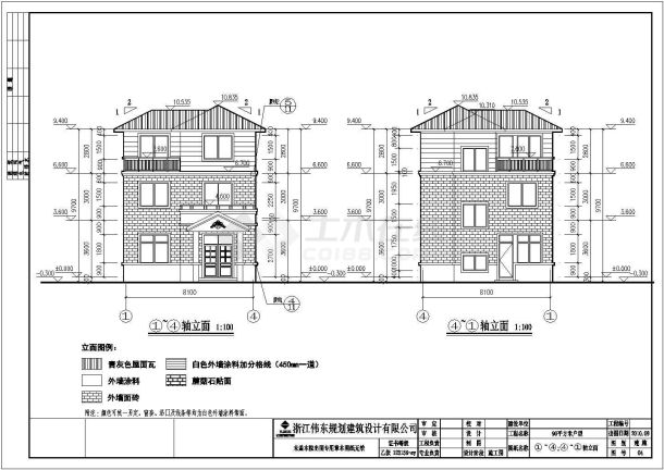 别墅设计_某小型农村三层带露台别墅设计CAD图-图二