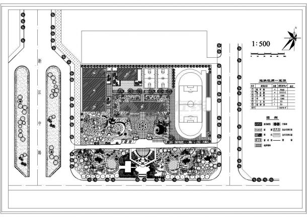某校园绿化详细CAD设计规划图纸-图一