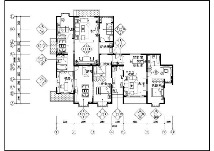 农民豪华住宅装修方案设计CAD图_图1