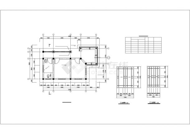 泰山景区某单层中式风格管理房建筑设计CAD图纸-图一