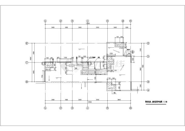 北京某大型房地产内部单层管理房建筑设计CAD图纸-图一