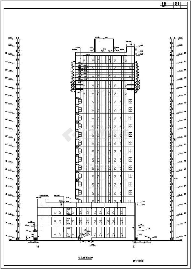 某二十一层环境科研监测综合楼建筑技术CAD图-图一