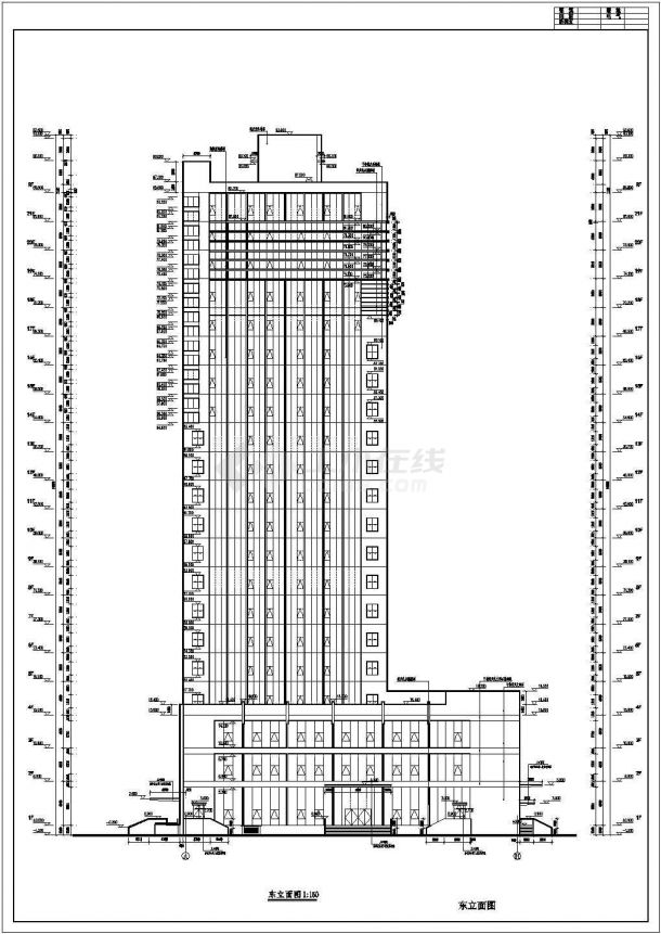 某二十一层环境科研监测综合楼建筑技术CAD图-图二