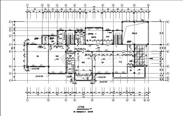 2层精品幼儿园教学楼建筑设计施工cad图纸-图二
