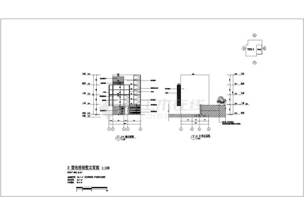 苏州某小区260平米4层简约型别墅建筑设计CAD图纸-图二