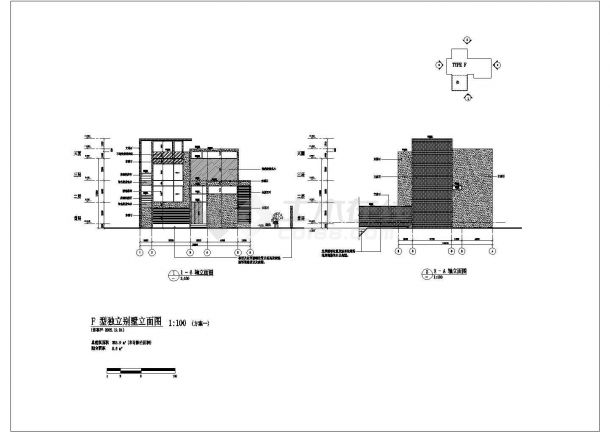 天津某小区365平米3层豪华大别墅建筑设计CAD图纸-图一