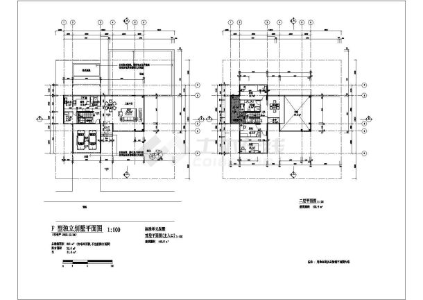 天津某小区365平米3层豪华大别墅建筑设计CAD图纸-图二