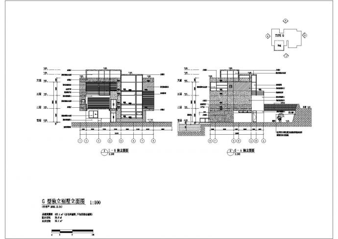 西安某小区430平米3层高档别墅全套建筑设计CAD图纸_图1