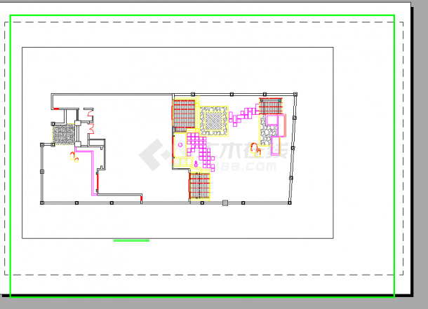 经典别墅庭院绿化规划设计cad小品施工详图（大院设计）-图二
