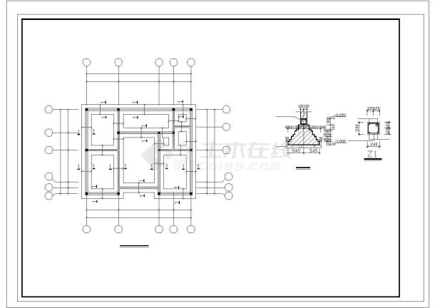 某两层砖混结构独栋别墅建筑结构设计cad施工图含效果图-图一