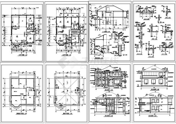 某地区别墅设计建筑CAD施工图纸-图一