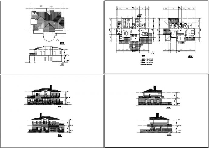 某地区三层独栋别墅建筑设计CAD施工图_图1