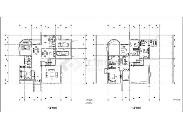 某四层（含地下室）别墅平立面设计扩出图-图一
