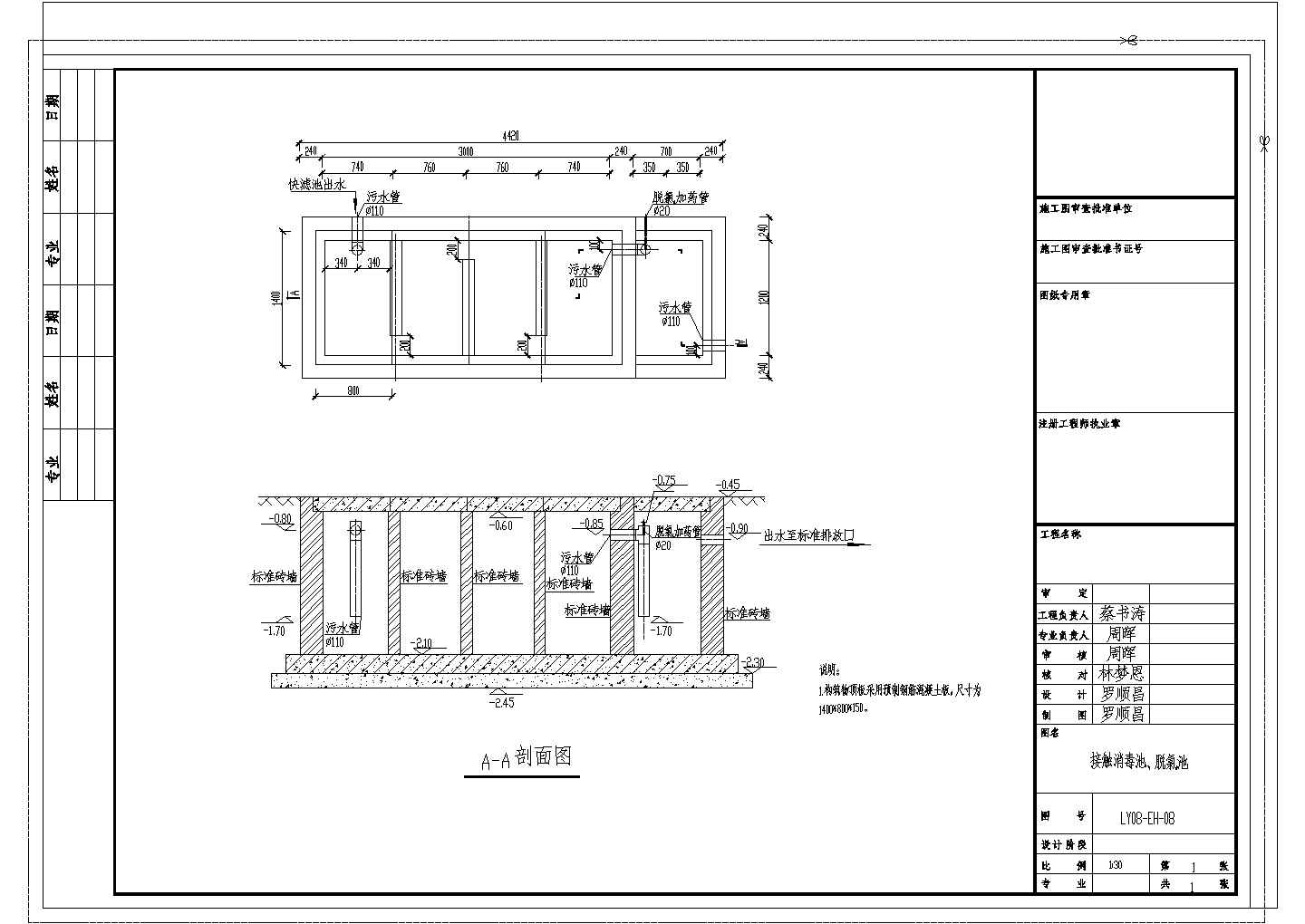 某地区医疗污水治理工程工艺设计详细方案CAD图纸
