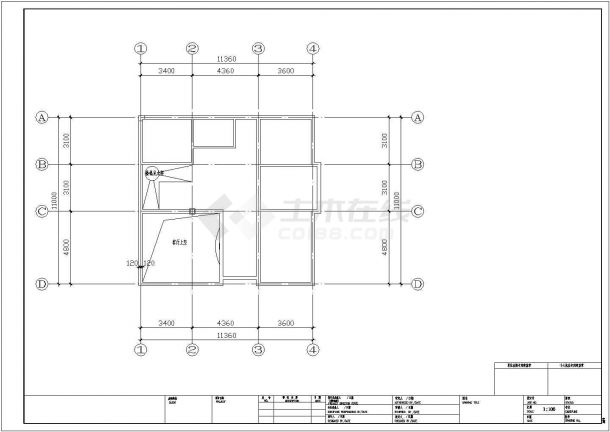 11.36x11m别墅建筑结构水电施工图纸-图一