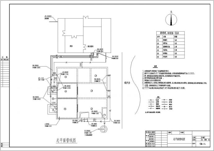 某地区医院污水处理工程全套设计详细方案CAD图纸_图1