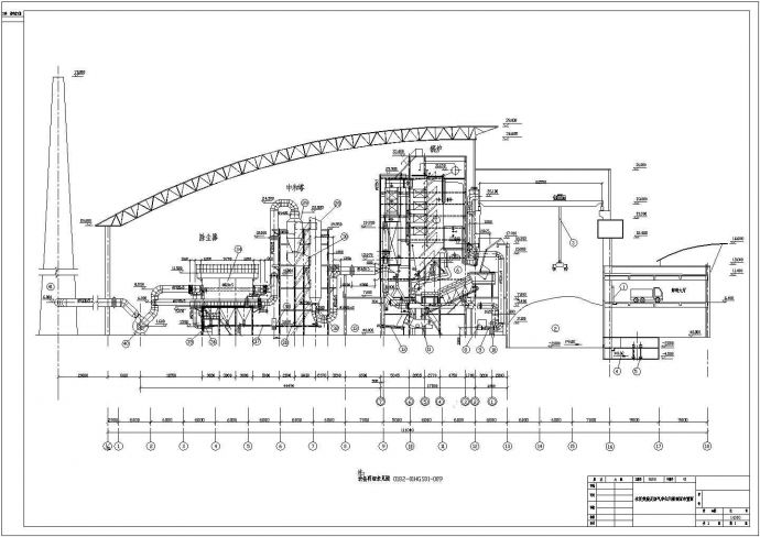 某地区垃圾焚烧发电厂工艺流程设计详细方案CAD图纸_图1